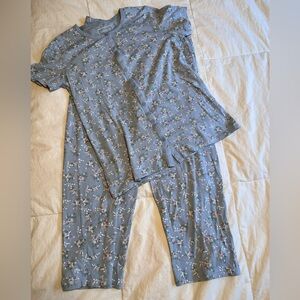 Charter Club Womens Light Blue Cotton Pointelle Capri Pajama Pants Set X-Small